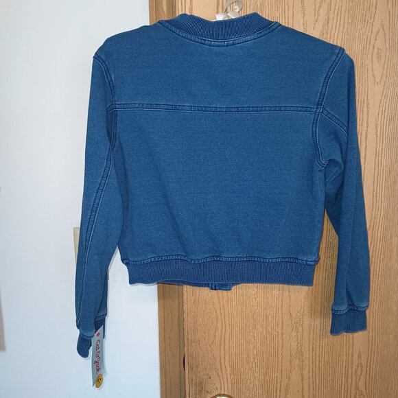 NEW Cat & Jack™ Girls' Varsity Denim Jacket Medium Wash - Picture 3 of 6